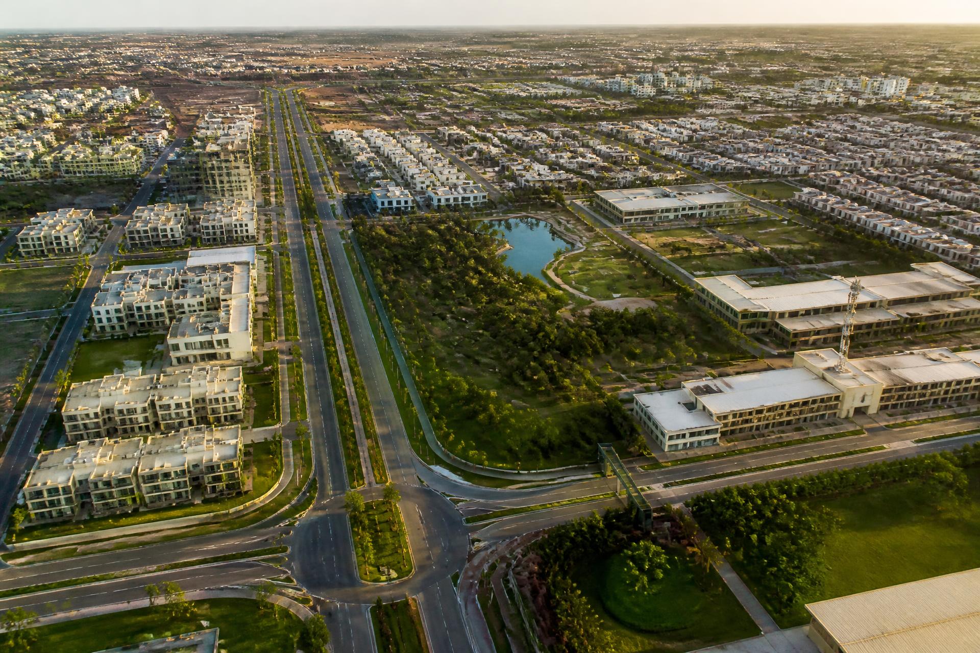 Urbanisme — vue aérienne d'un nouveau quartier