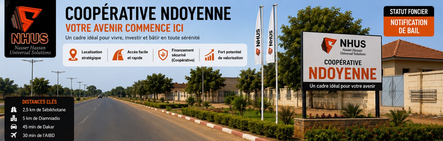 Vue aérienne du lotissement Coopérative Ndoyenne